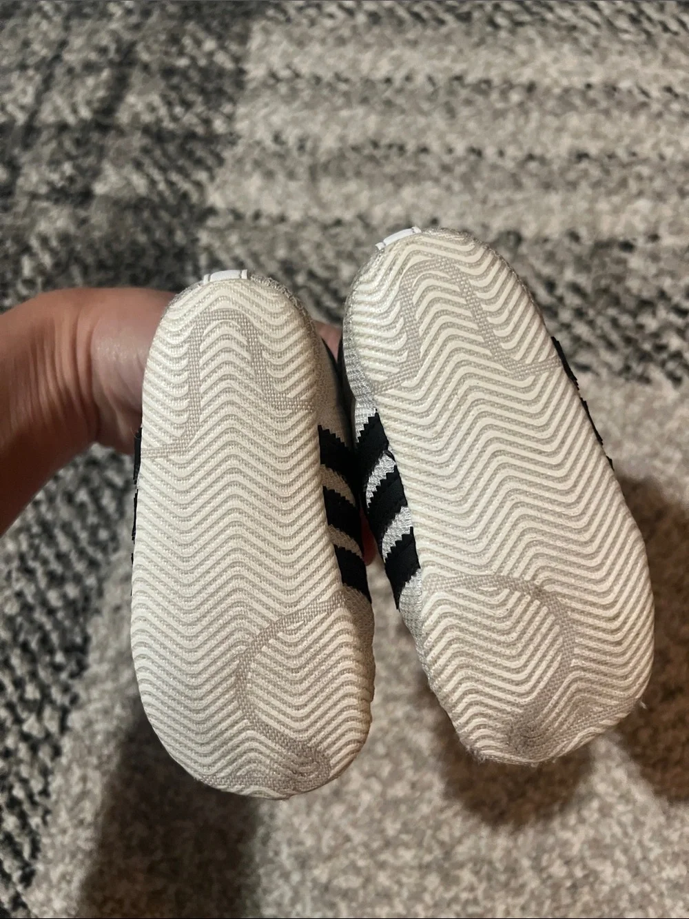 Baby Adidas Superstar Velcro shoes - size 2K